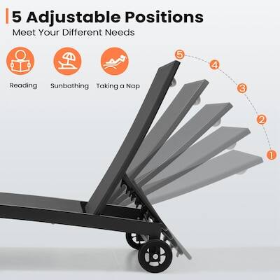 5 Adjustable Positions Meet Your Different Needs

5
4
Reading Sunbathing Taking a Nap
3
2
1