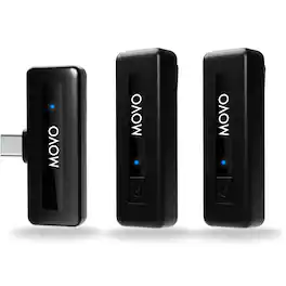 MOVO - Wireless Mini UC Duo - Ultracompact Rechargeable Wireless Lavalier Microphone System for Android