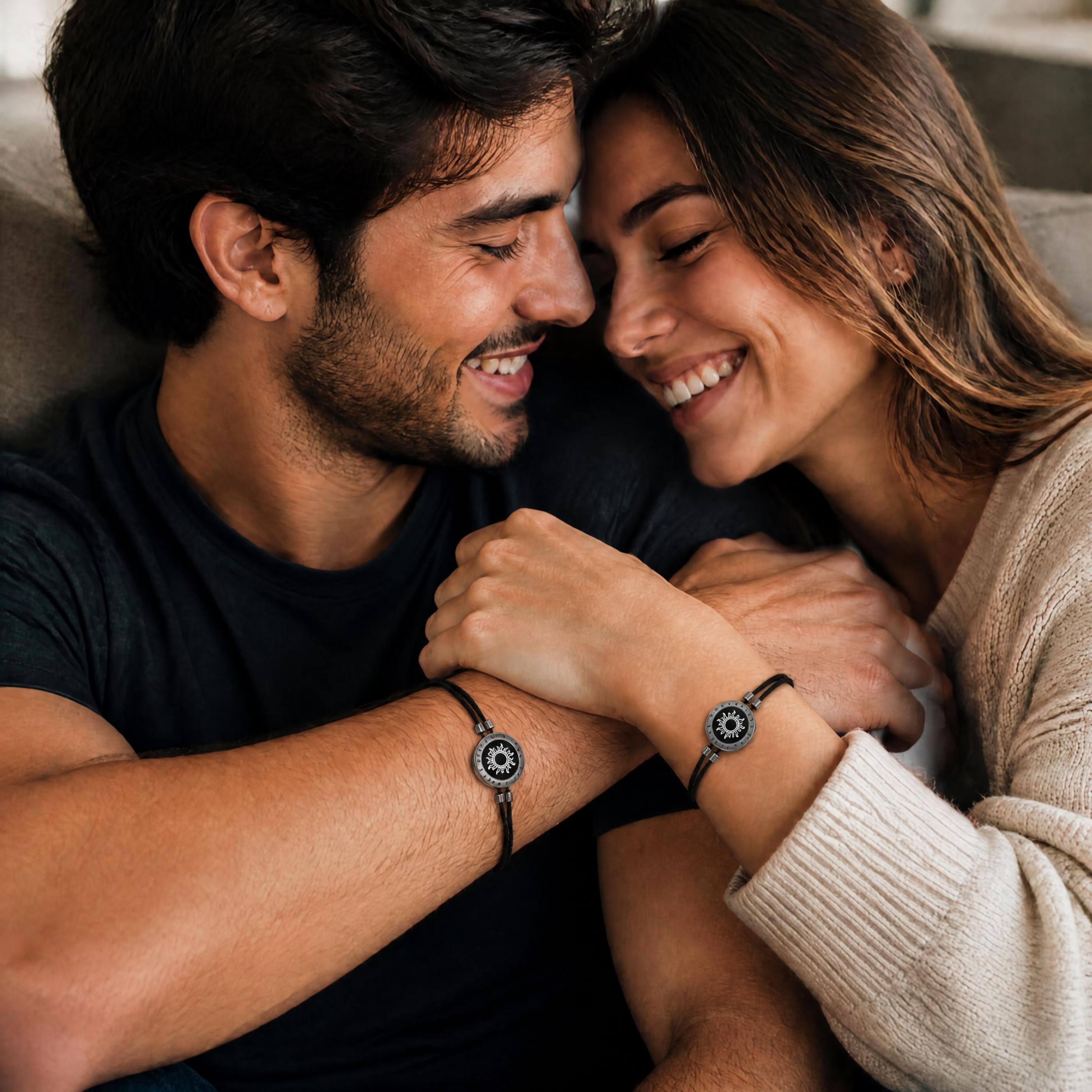 Alt View 1. Totwoo - Totwoo Moon & Moon Milan Rope Long Distance Touch Bracelets, 2-Pc - Black.