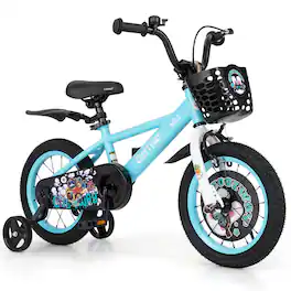 Costway - 14" Kid's Bike for 3-5 with Height-Adjustable Handlebar & Saddle Handbrake - Blue