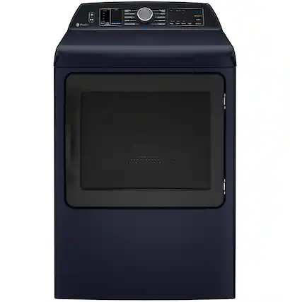 Front. GE Profile - 7.3 Cu. Ft. Smart Gas Dryer with Steam and Tangle Control - Sapphire Blue.