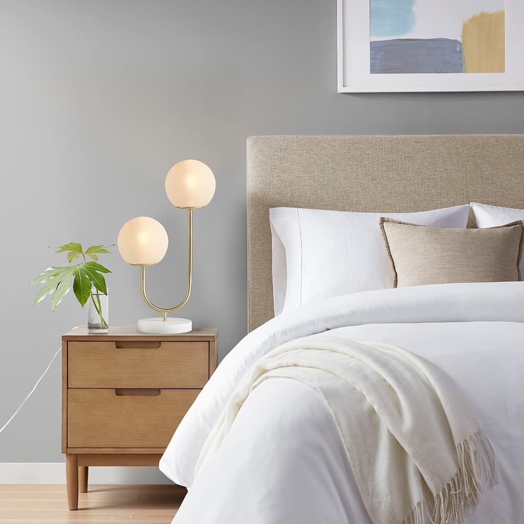 Alt View 2. Luckbyte - Metal 2-Light Globe Table Lamp.