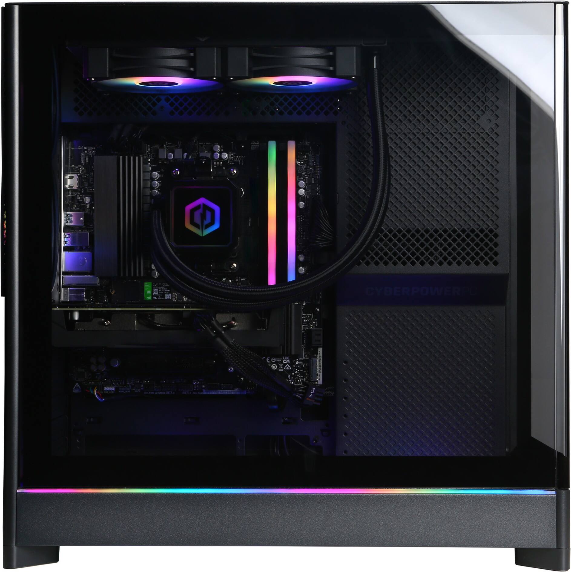 Alt View 14. CyberPowerPC - Gaming Desktop - AMD Ryzen 7 9700X - AMD Radeon RX 9060 XT 16GB - 32GB DDR5 - 2TB PCIe 4.0 SSD - Black.
