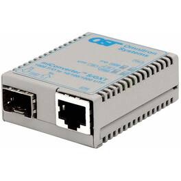Omnitron Systems - miConverter/s 10/100/1000 Gigabit Ethernet Fiber Media Converter RJ45 SFP - 1 x 10/100/1000BASE-T; 1 x 1000BASE-X - Unknown