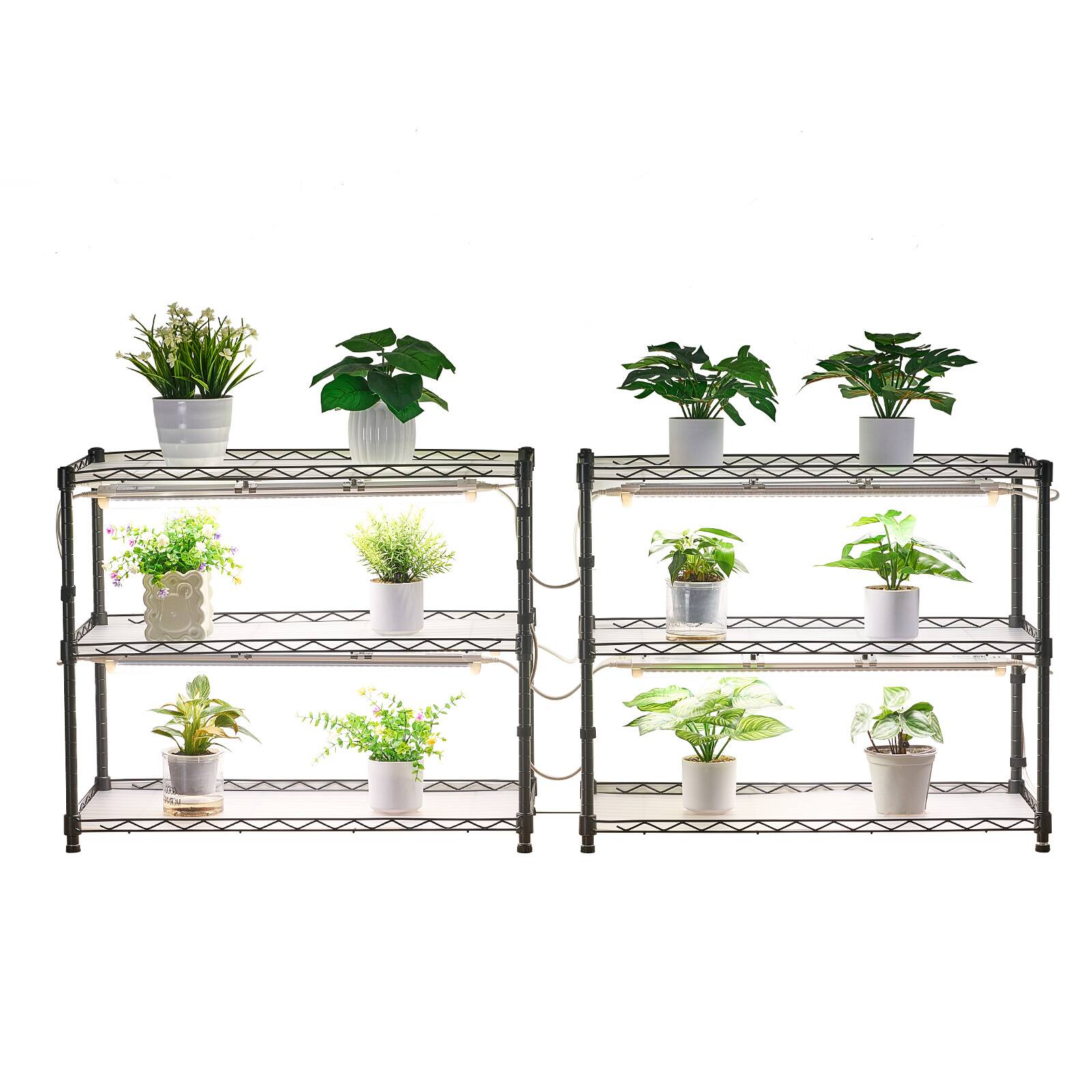 Front. VEVOR - DIY Plant Shelf with Grow Lights, 71 in Tall Indoor Plant Stand with Wheels, 192W 5000K Full Spectrum Grow Lights - Black.