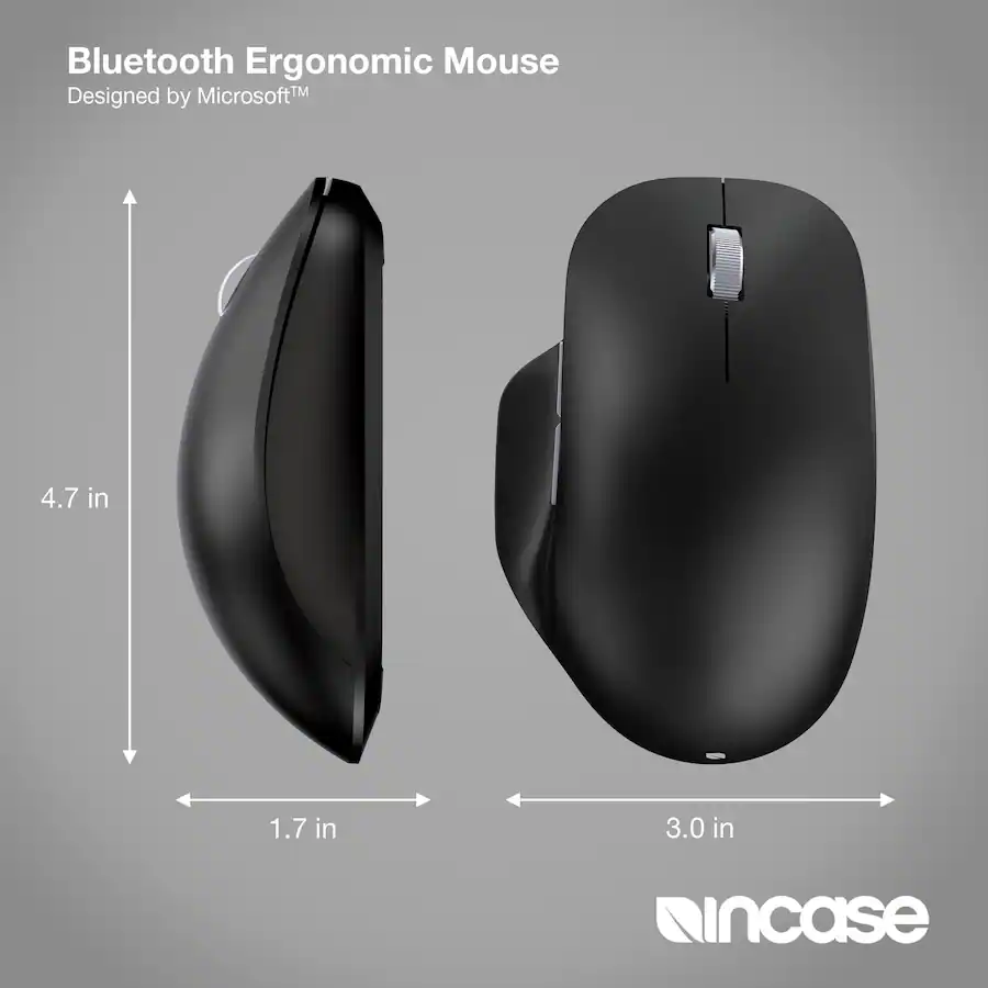 Incase Bluetooth Ergonomic Mouse Designed by Microsoft Wireless Black