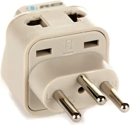 Front. Orei - US to Switzerland Plug Adapter -Switzerland Travel Adapter - Type J - Universal 2 in 1 - White.