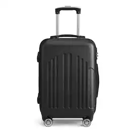 Winado - 20" Airline Approved Small Trolley Case ABS Hardside Suitcase with Double Spinner Wheels & TSA Lock for Travel Business - Black