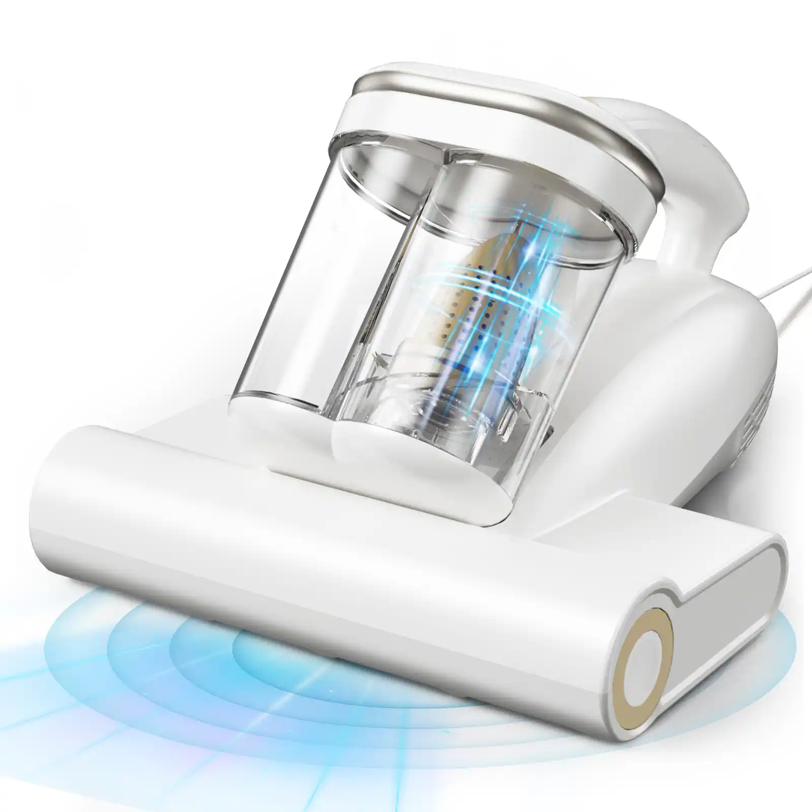 Front. Teendow - 500W Mattress Vacuum Cleaner with 16kPa Suction, 253.7nm UV-C Light & 140°F Heat, for Bed, Sofa & Couch (Corded) - White.