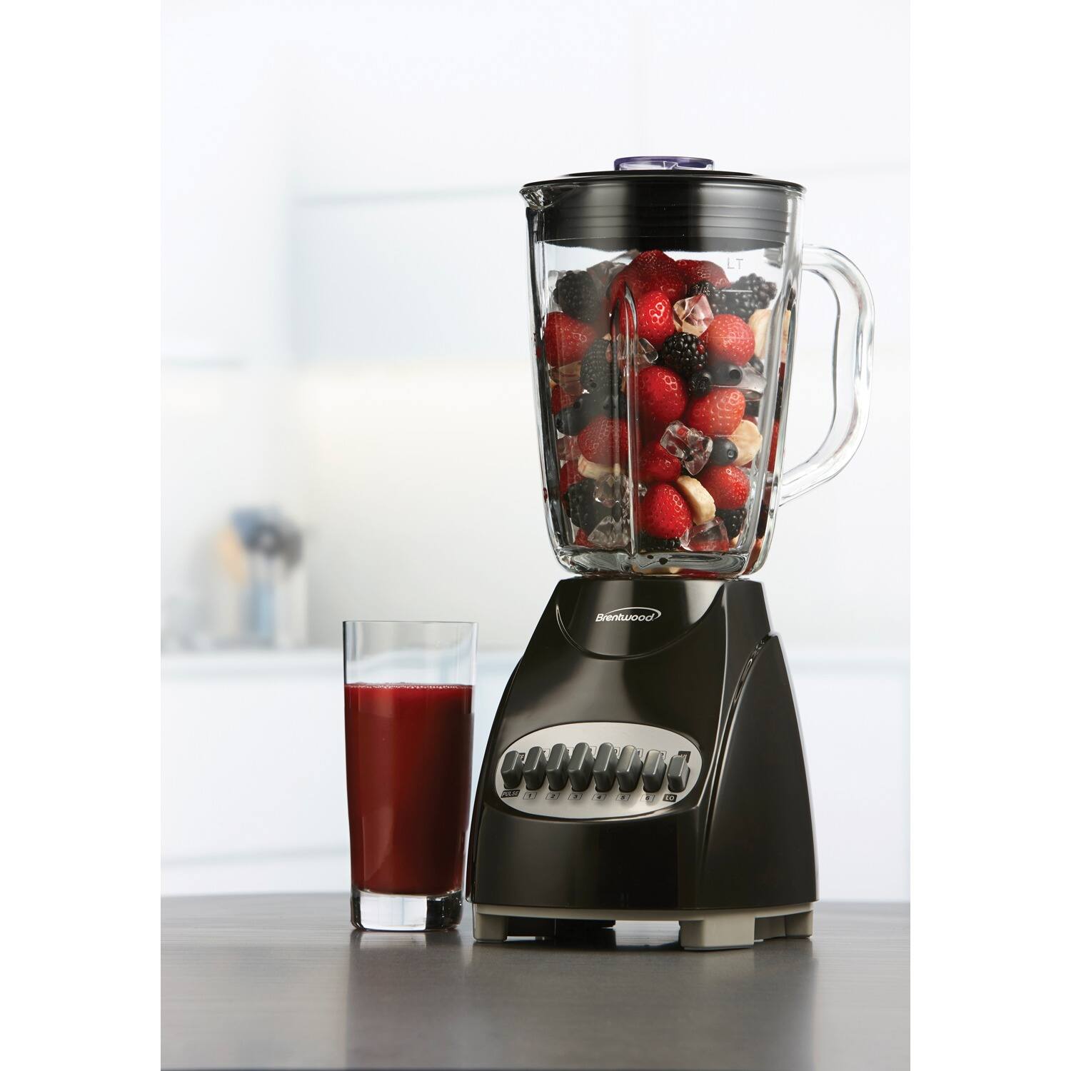 Alt View 5. Brentwood - Brentwood 12 Speed Blender with Glass Jar in Black - Black.