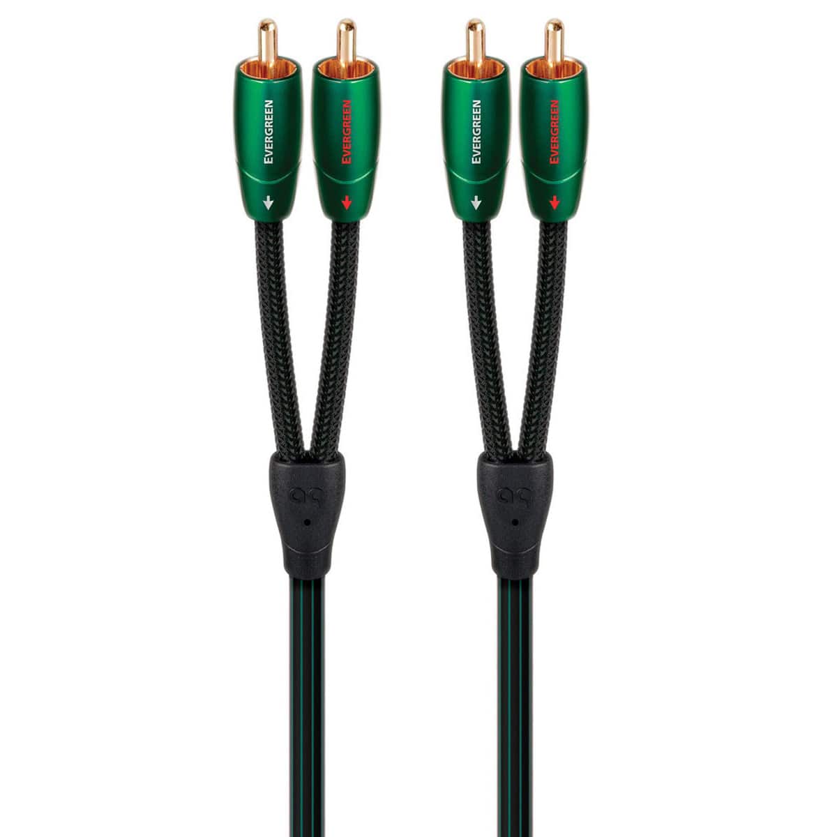 AudioQuest - Evergreen 0.6m (1.97 ft) RCA Male to RCA Male Cable - Pair - Green
