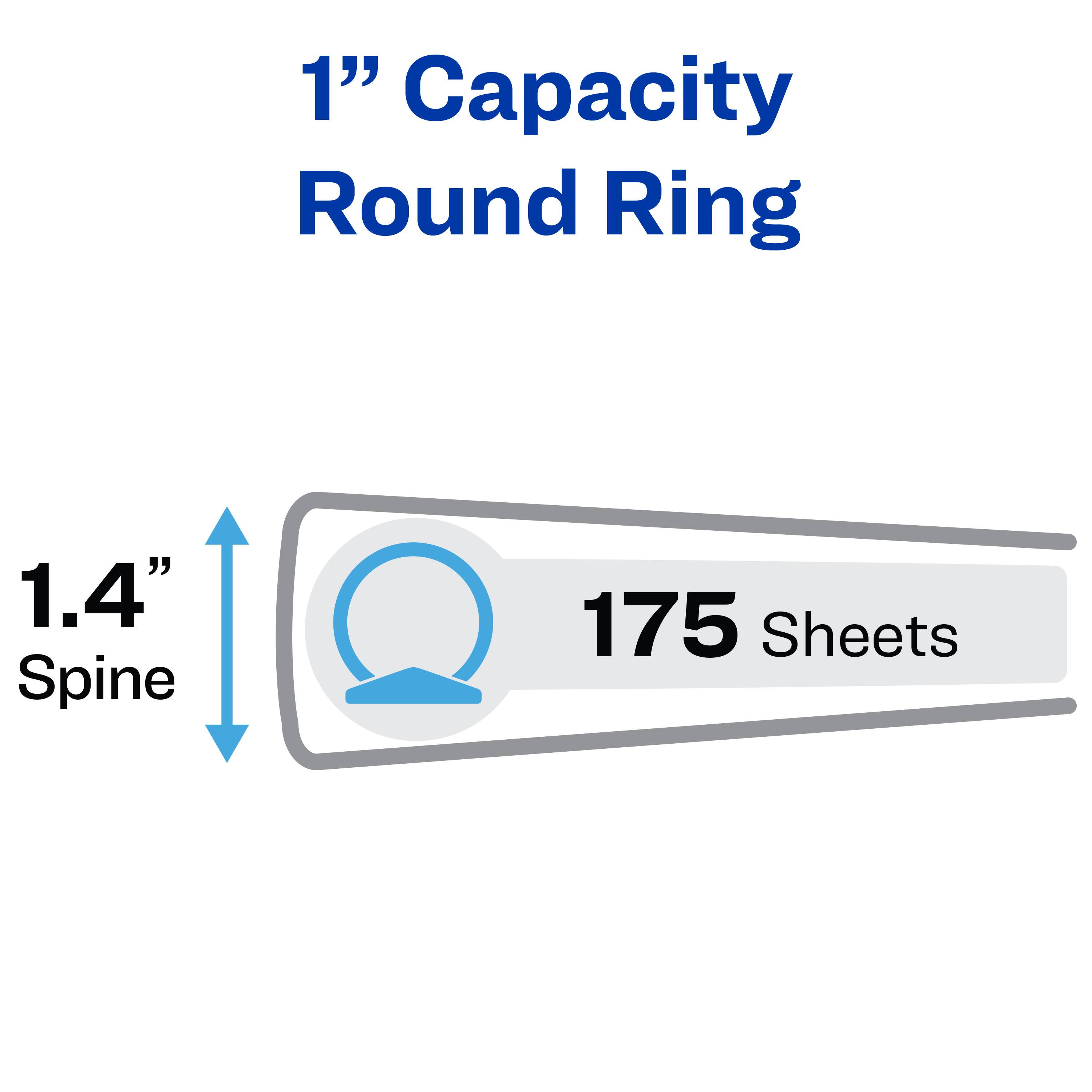 1" Capacity Round Ring  
1.4" Spine  
175 Sheets