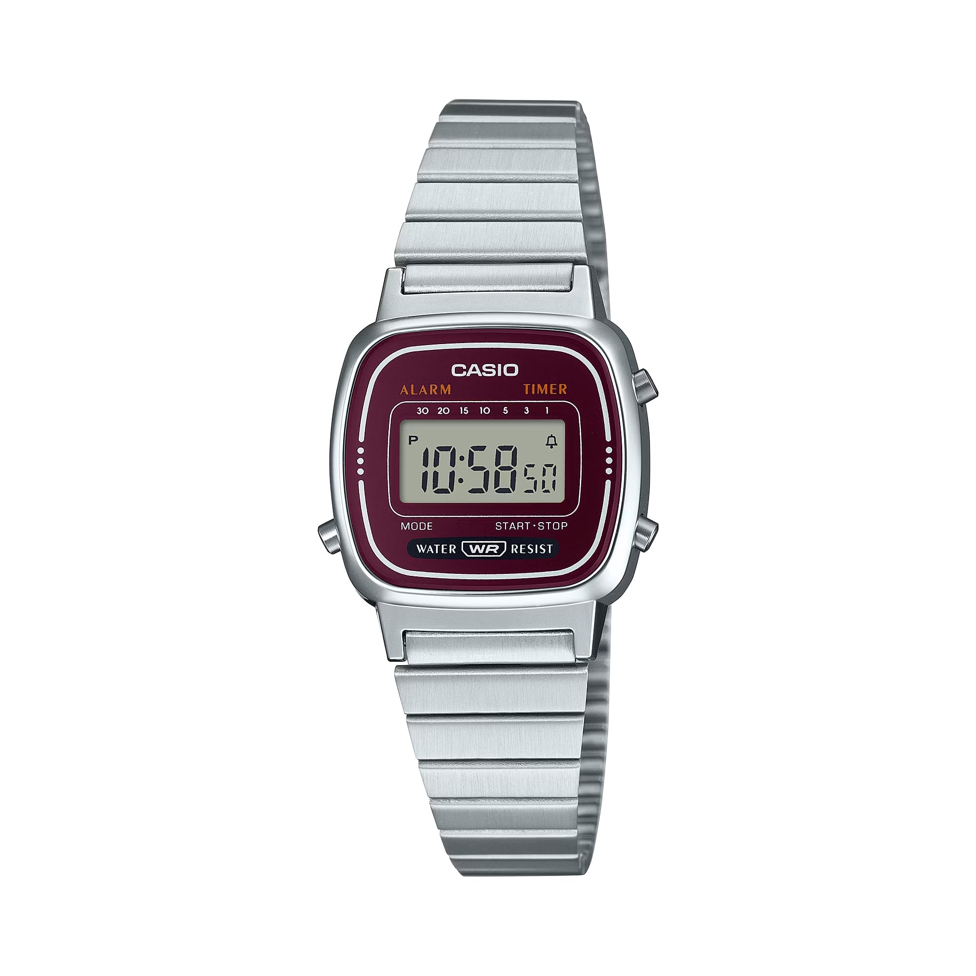 Casio - Women's Vintage Digital Stainless Steel Watch - LA-670WA-4D - Silver