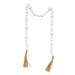 BreeBe - * Beaded Garland with Tassels 48" - White