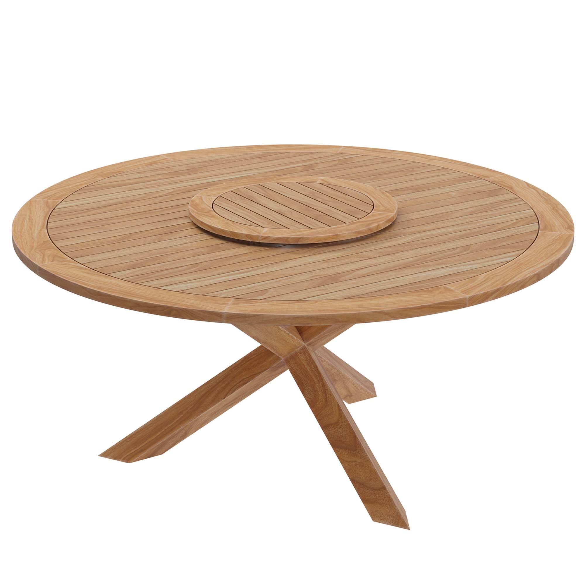 Angle. Modway - Wellspring 63" Outdoor Patio Teak Wood Dining Table by Modway - Natural.