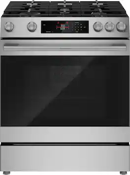 Bosch - 300 Series 5.8 Cu. Ft. Slide-In Gas Convection Range - Stainless Steel
