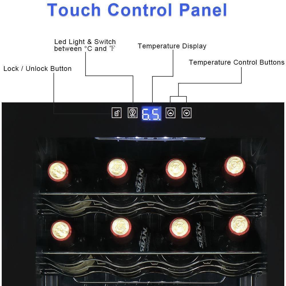 Touch Control Panel

- Led Light & Switch between °C and °F
- Lock / Unlock Button
- Temperature Display
- Temperature Control Buttons

6.5 SBAN SBAN SBAN SBAN