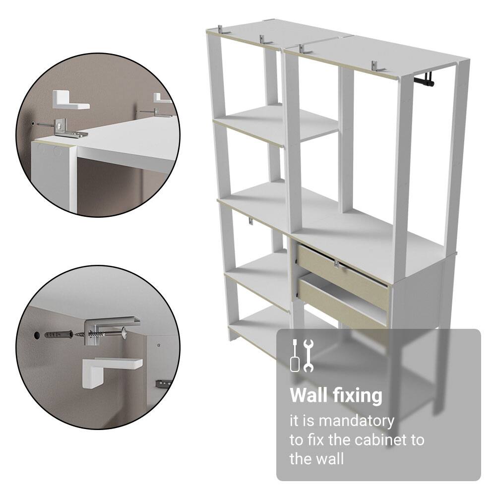 Wall fixing  
it is mandatory to fix the cabinet to the wall