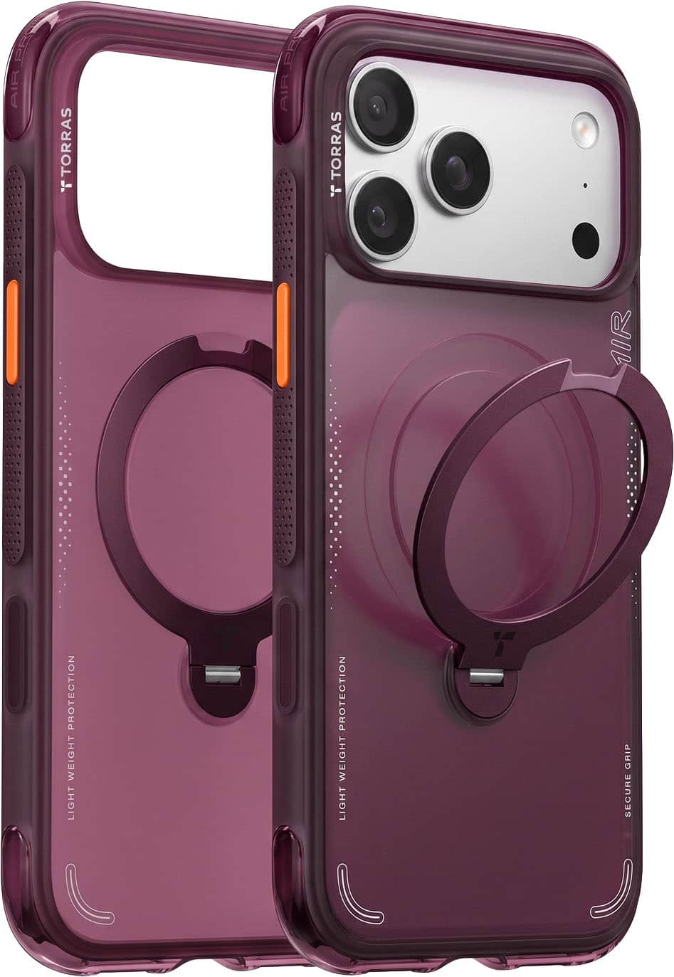 TORRAS - Ostand Q3 Air Case for iPhone 18 Pro Max / iPhone 17 Pro Max, Dual Airbag 13FT Protection 180° Kickstand - Cosmic Purple