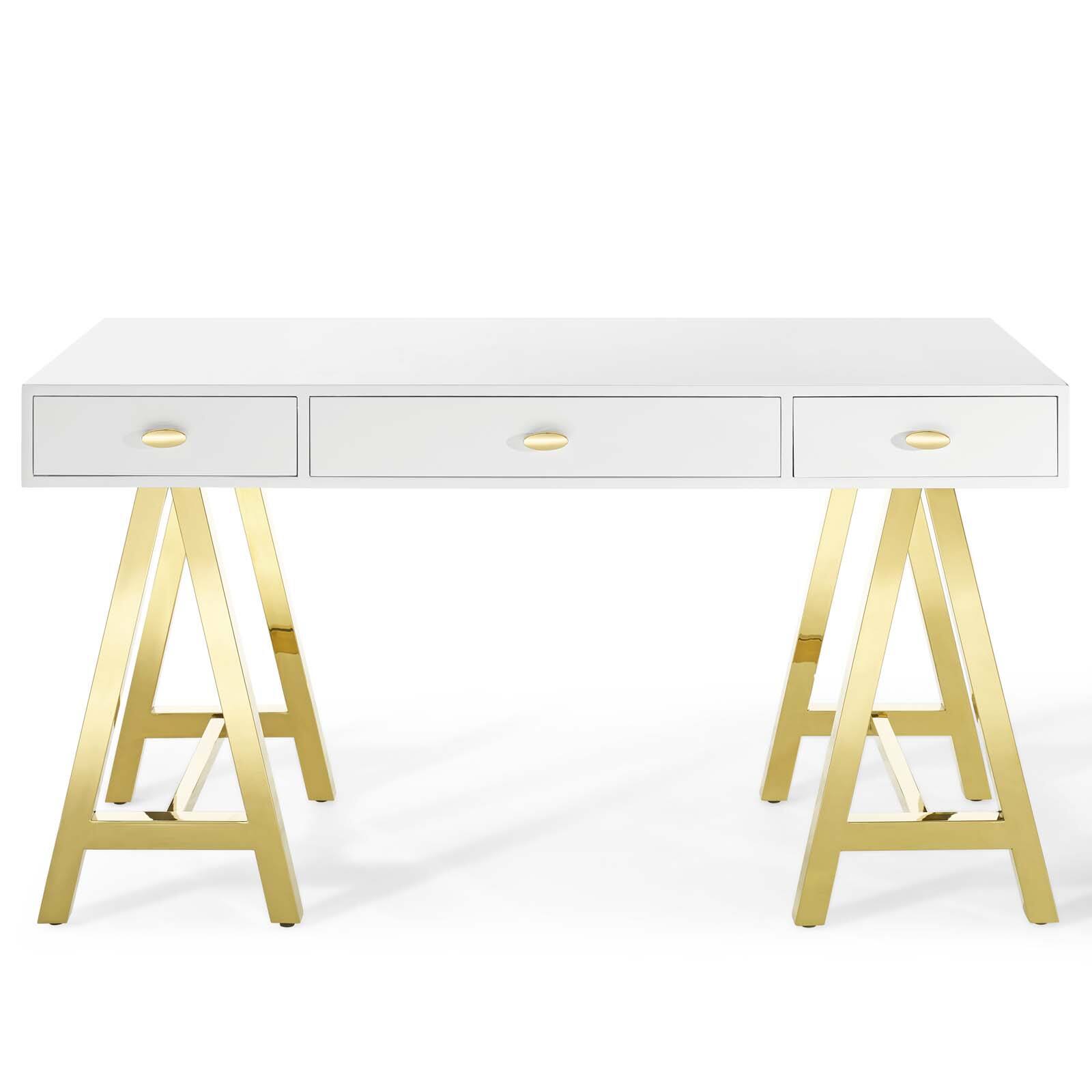 Alt View 2. Modway - Jettison Office Desk by Modway - Gold White.