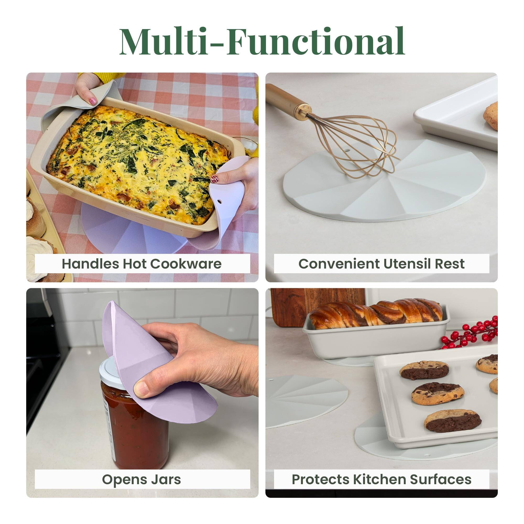 Multi-Functional

Handles Hot Cookware

Convenient Utensil Rest

Opens Jars

Protects Kitchen Surfaces