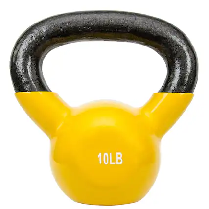 Front. Sunny Health & Fitness - Vinyl Coated Kettlebell 10lbs - Yellow.