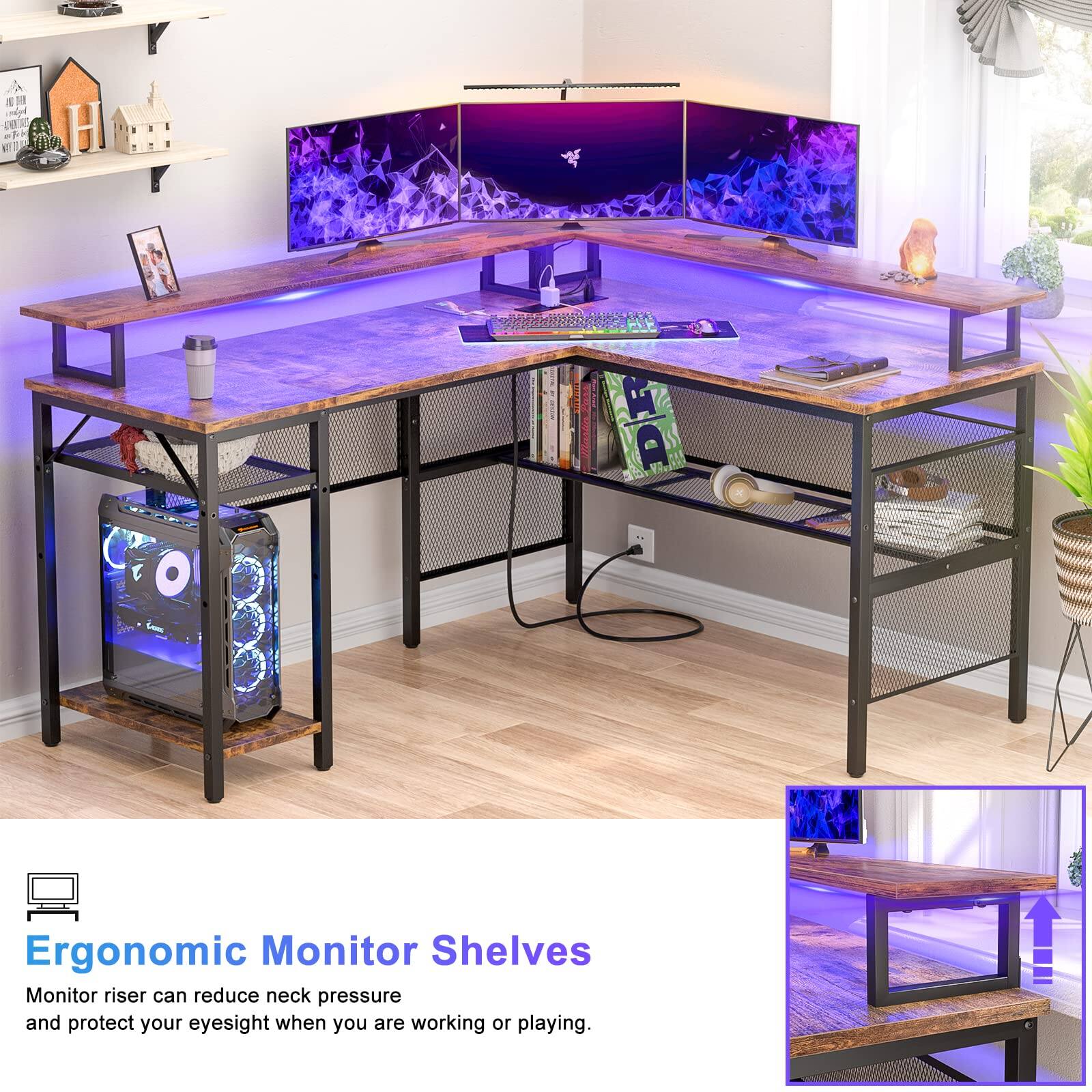 Ergonomic Monitor Shelves

Monitor riser can reduce neck pressure and protect your eyesight when you are working or playing.