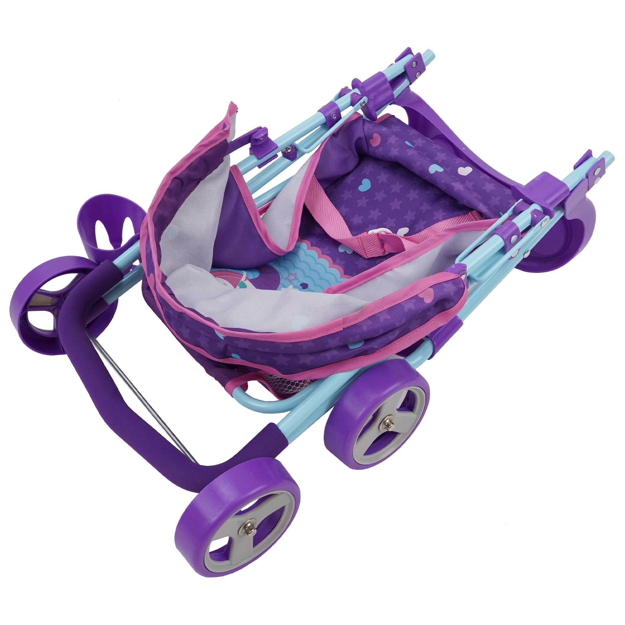 Angle. 509 Crew - 509: Mermaid Doll Stroller W/ Canopy & Cup Holder.