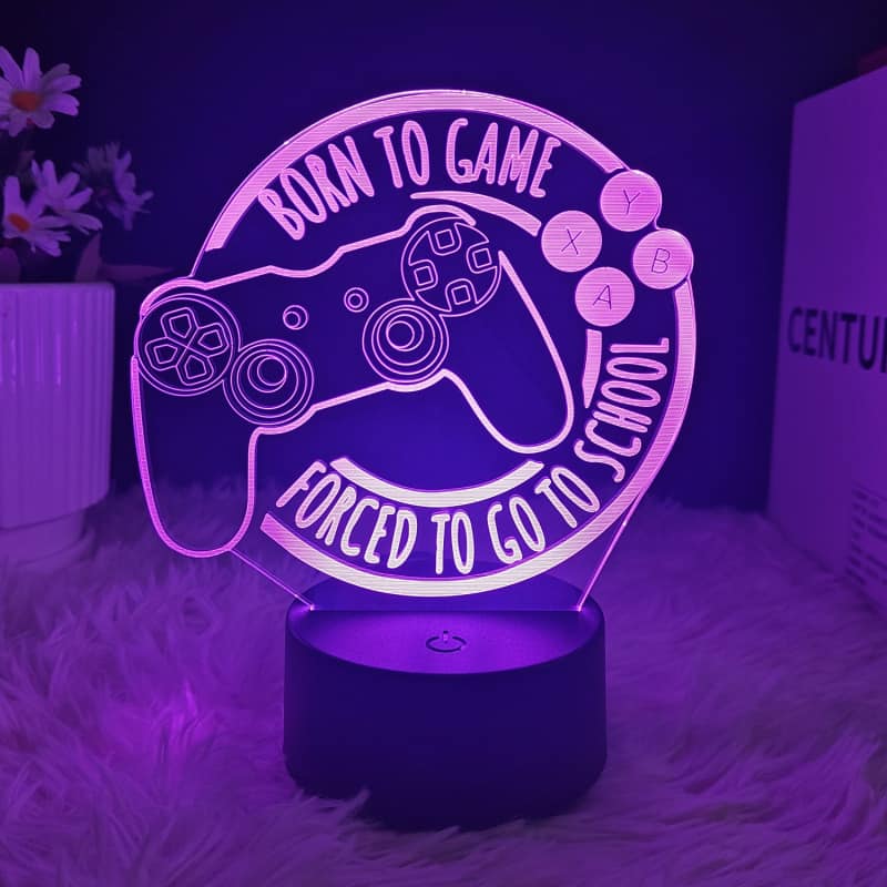 YONWAY - Gamepad Night Light, Gaming Room Children's Lamp, 3D LED Table Lamp, Lighting Gifts for Boys