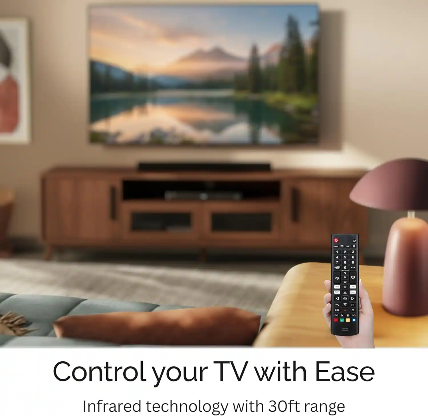 Control your TV with Ease  
Infrared technology with 30ft range