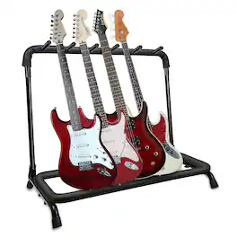 5 CORE - Multi Guitar Rack Stand Floor 5 Slot Adjustable Flying V Guitars Holder - Black