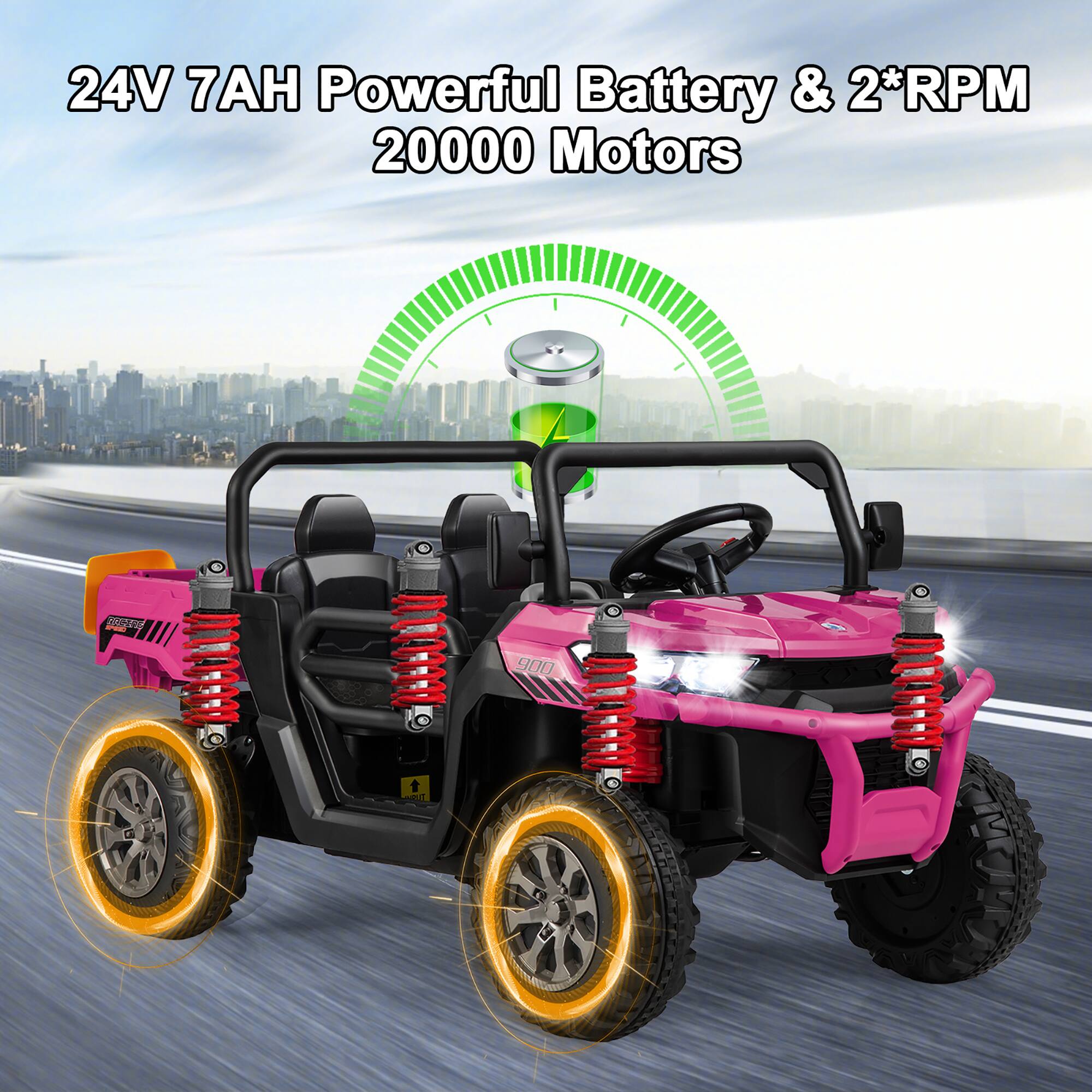 24V 7AH Powerful Battery & 2*RPM 20000 Motors
