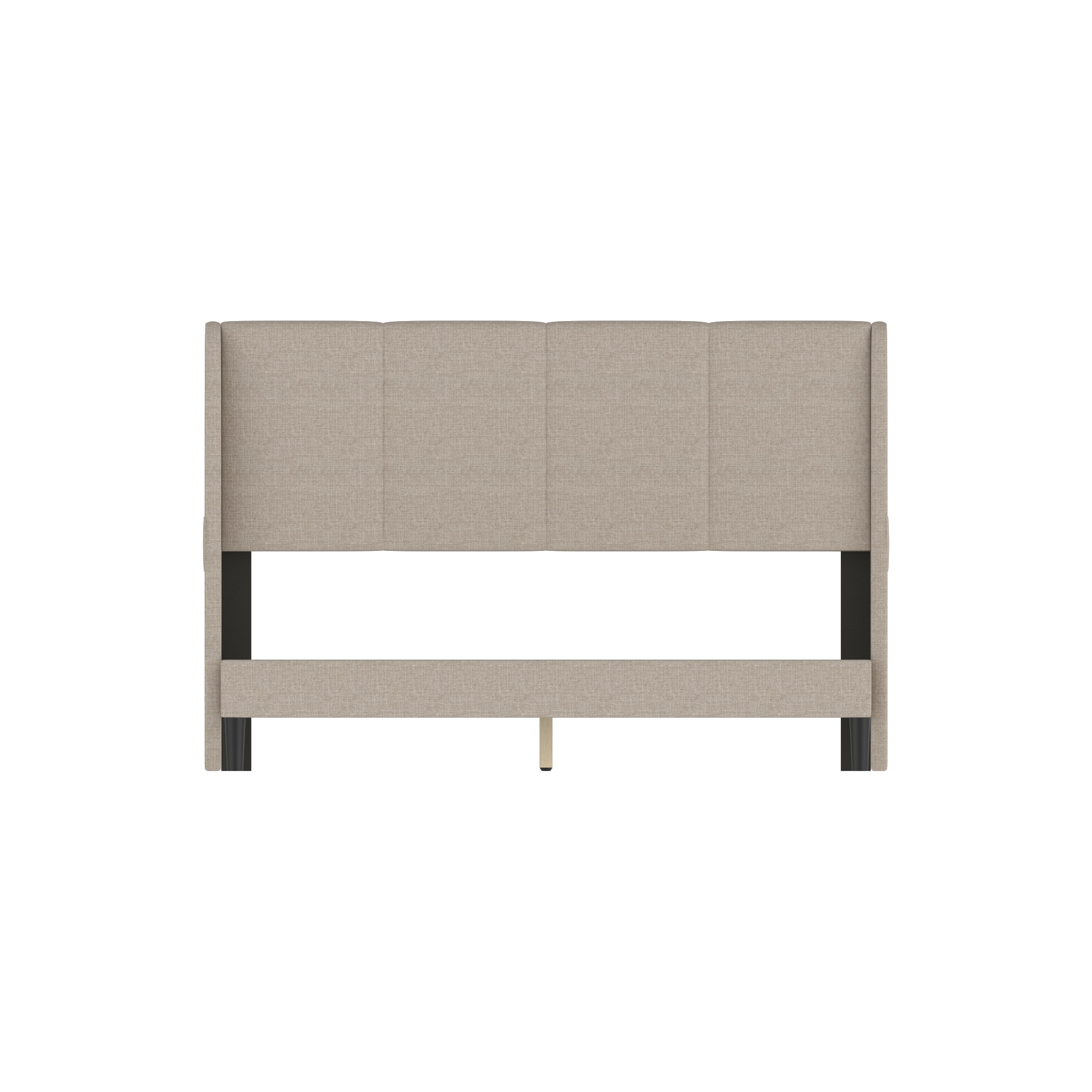 Famapy - Upholstered Bed Frame: Plush Linen Headboard & Reinforced 10 - Slat Support - Off-White