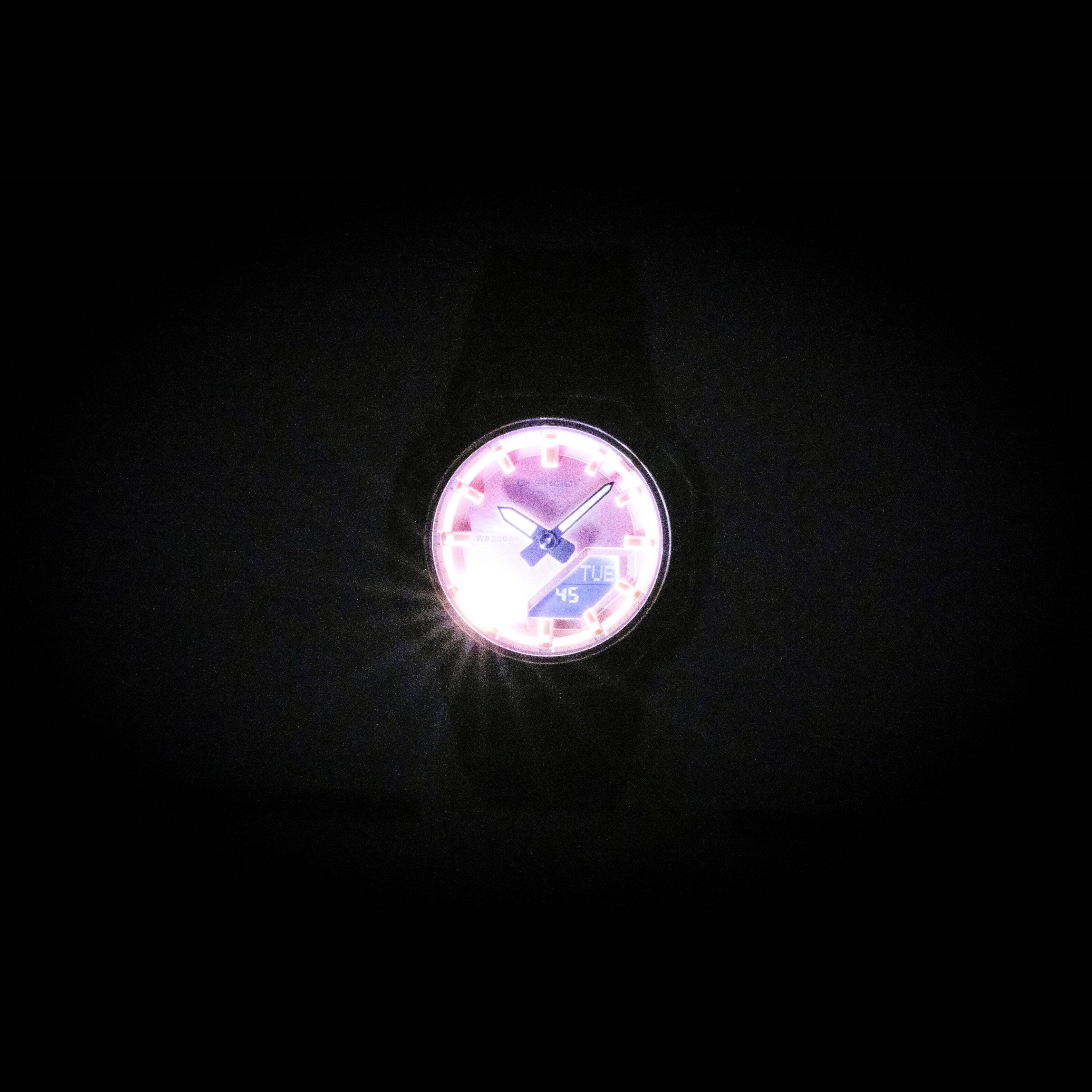 Left. Casio - G-Shock Analog Digital Bio-Based Plastic Pink Dial Quartz GMA-P2110SC-4A 200M Women's Watch - Pink.