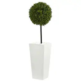 BreeBe - 3.5' Boxwood Topiary Tree in Planter UV Res (Indoor/Outdoor) - Green
