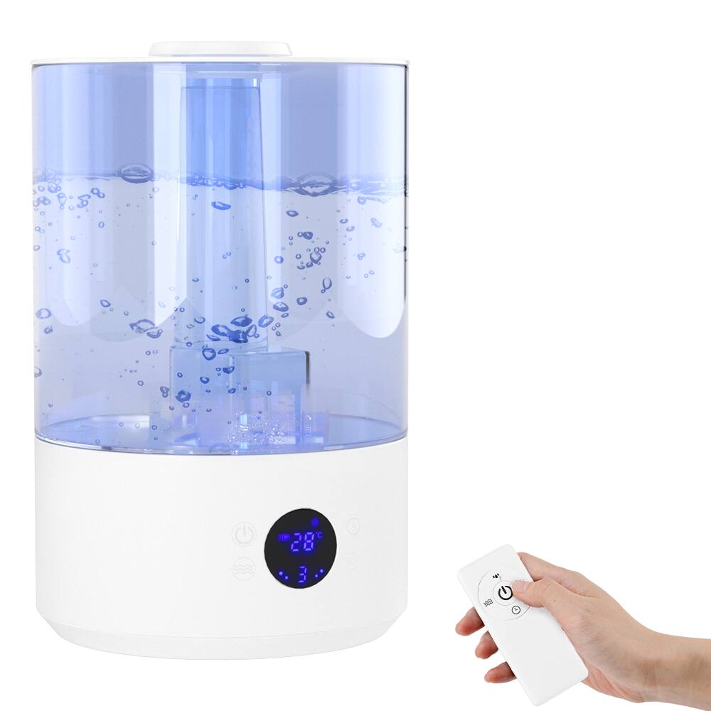Front. Topteng - 2.1Gal Large Capacity Cool Mist Humidifier with UV-C Sterilization,Ultra Quiet,Dual Mist Outlets & Remote for Large Room - White.