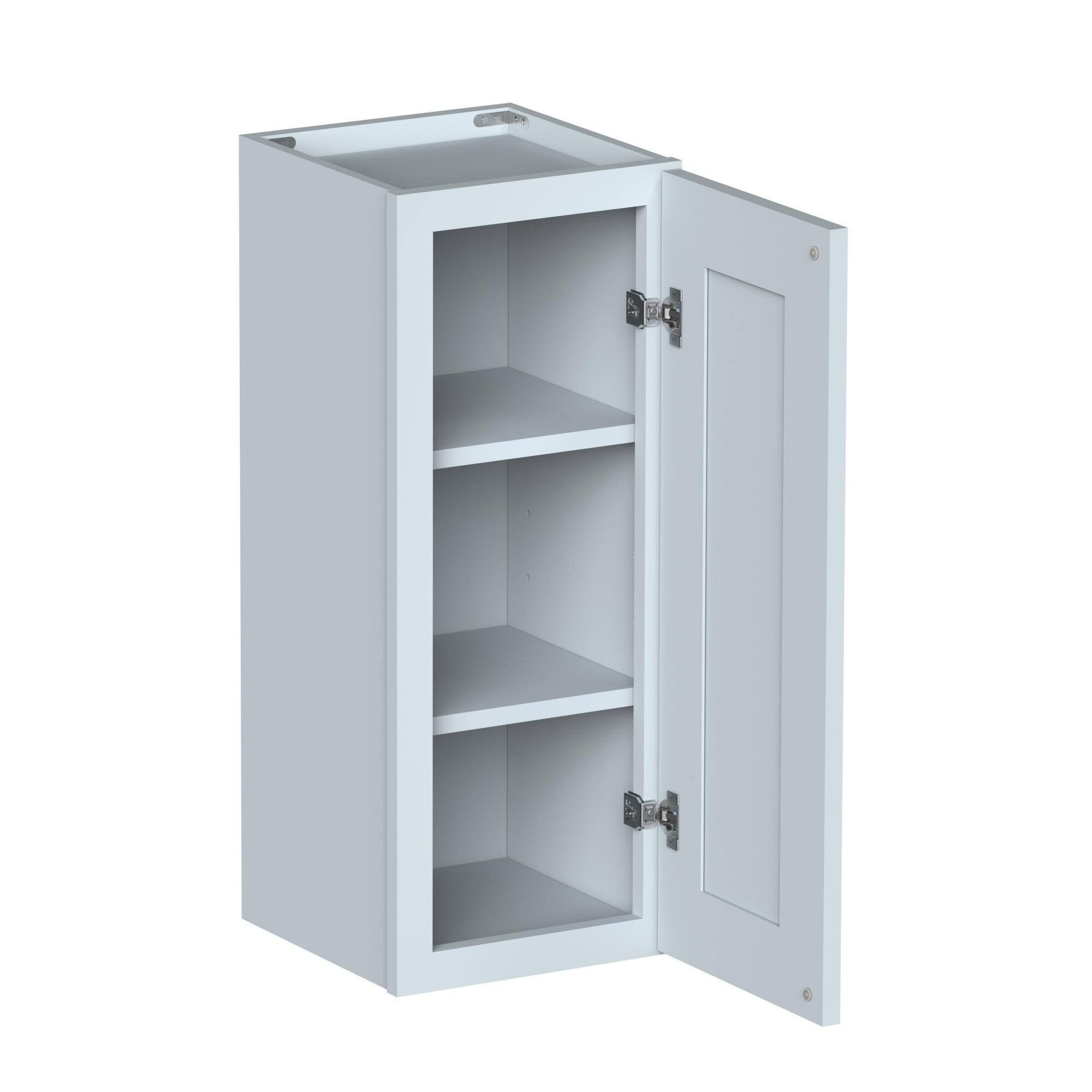 Alt View 2. Boyel Living - 12in.W x0.75in.D x30in.H Dove Gray WALL CABINET Fully assembled Cabinet With One Glass Door - Gray.