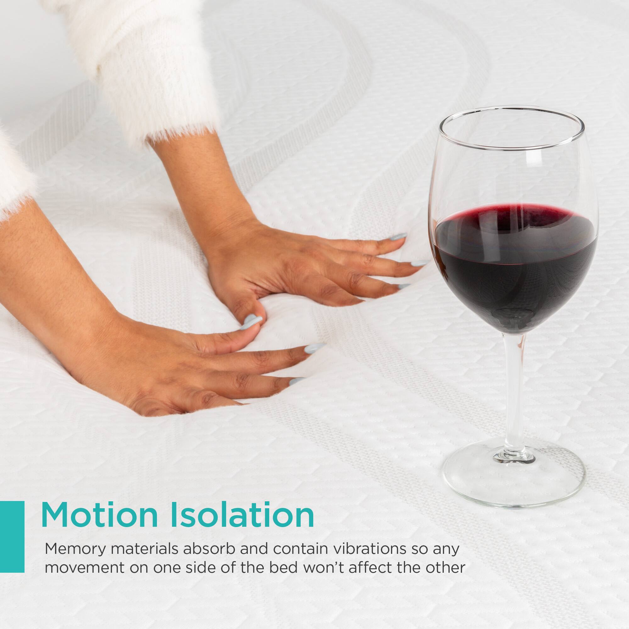 Motion Isolation

Memory materials absorb and contain vibrations so any movement on one side of the bed won't affect the other