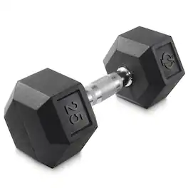Philosophy Gym - Rubber Coated Hex Dumbbell - Cast Iron Hand Weights - 25-lbto 50 Pound - Black