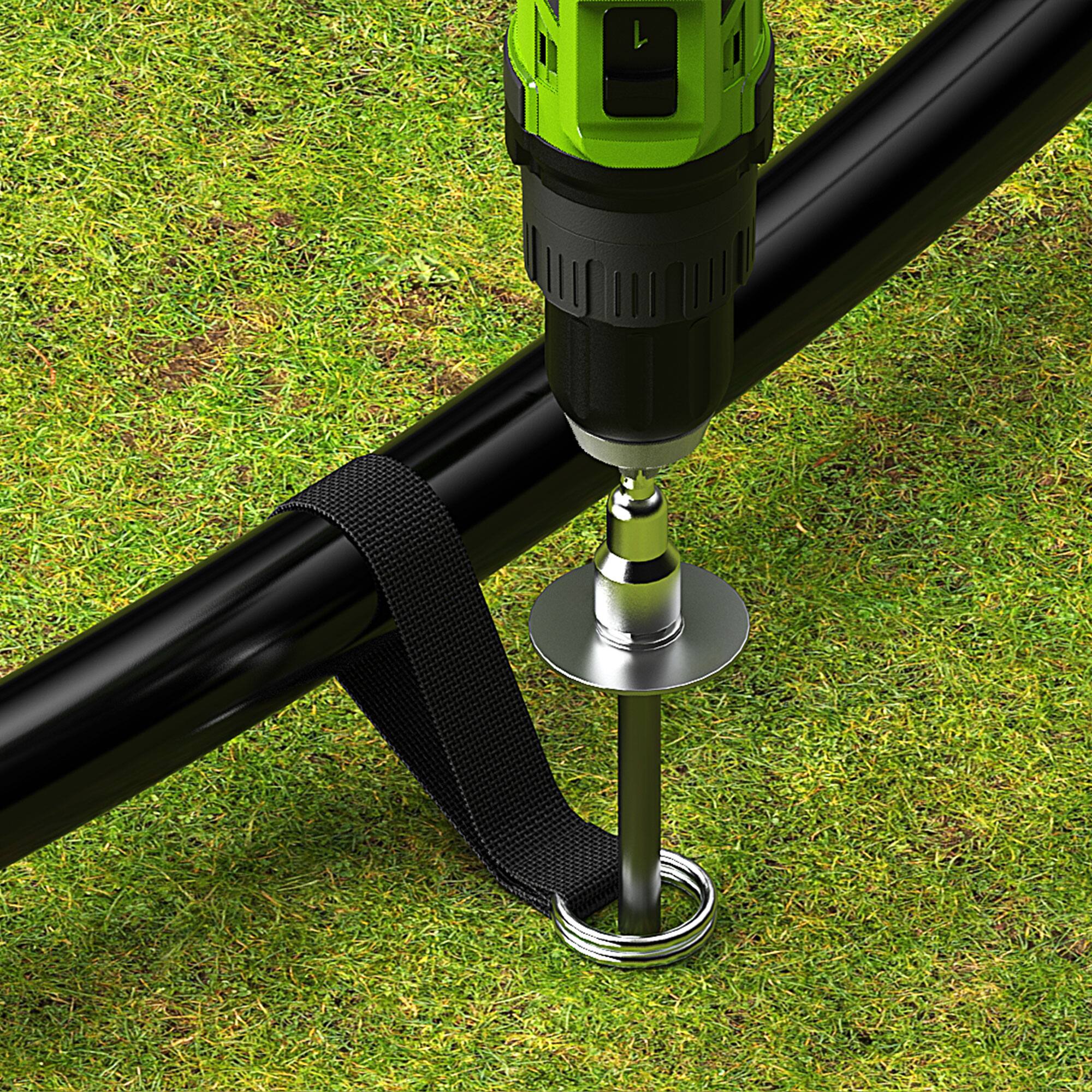 Alt View 2. Jumpflex - JumpFlex Trampoline Anchor Kit PRO, Heavy Duty Ground Anchoring Metal Stakes Set - Black/Silver.