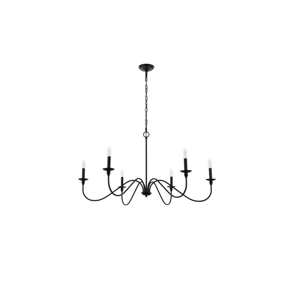 Left. Living District - Rohan 42 inch chandelier in matte black - Matte Black.