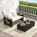 Alt View 1. Costway - Costway Patio Rattan Daybed Set with Cushioned Loveseat & Storage Ottoman for Porch - White + Black.