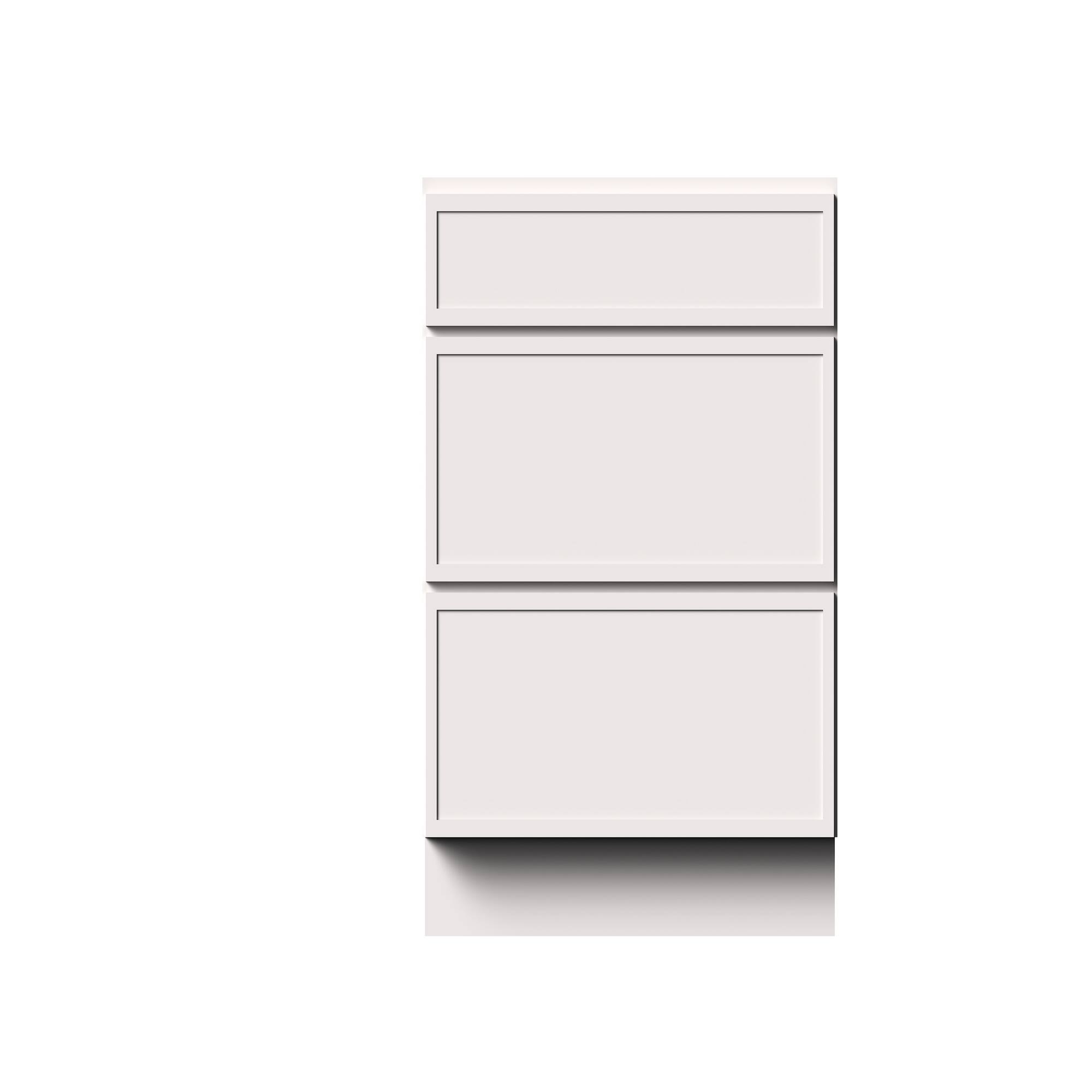 Alt View 1. Boyel Living - 30-in W x 34.5-in H x 24-in D Slim Shaker RTA Kitchen 3-Drawer Base Cabinet with Soft-Close Drawers - Snow White.