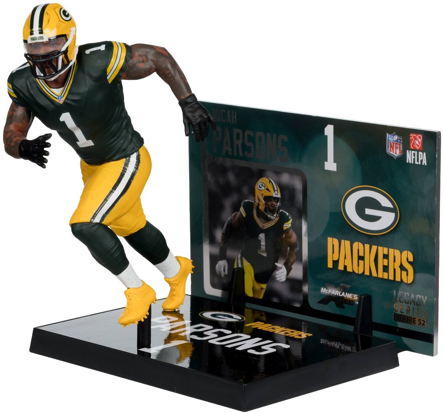 PADCRS CAs 1 1 ICAH PARSONS 1 NFL 2 NFLPA G PACKERS McFARLANES SPORTSPICHS SPORT LECACY SERIES FIGURE RE 52 RSO1E