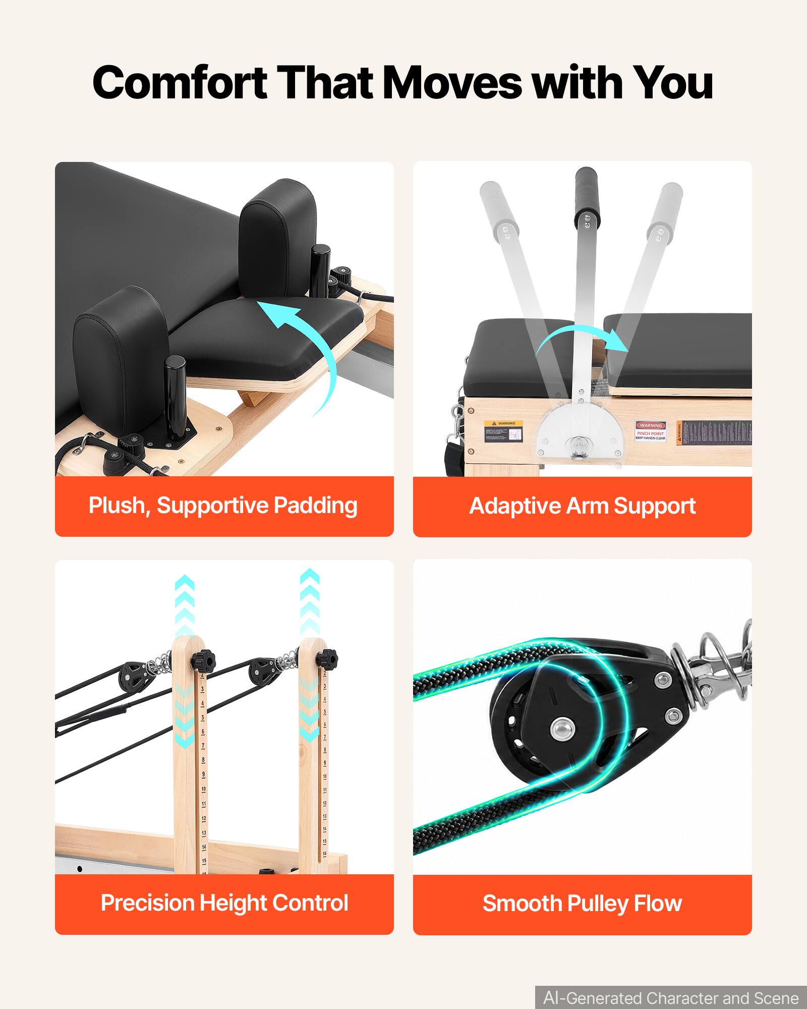 Comfort That Moves with You

ALWAYS
PRACE mobel

Plush, Supportive Padding
Adaptive Arm Support

Precision Height Control
Smooth Pulley Flow

AI-Generated Character and Scene