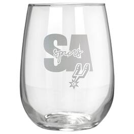 Great American Products - San Antonio Spurs Etched 17oz. City Stemless Wine Glass - Multicolor