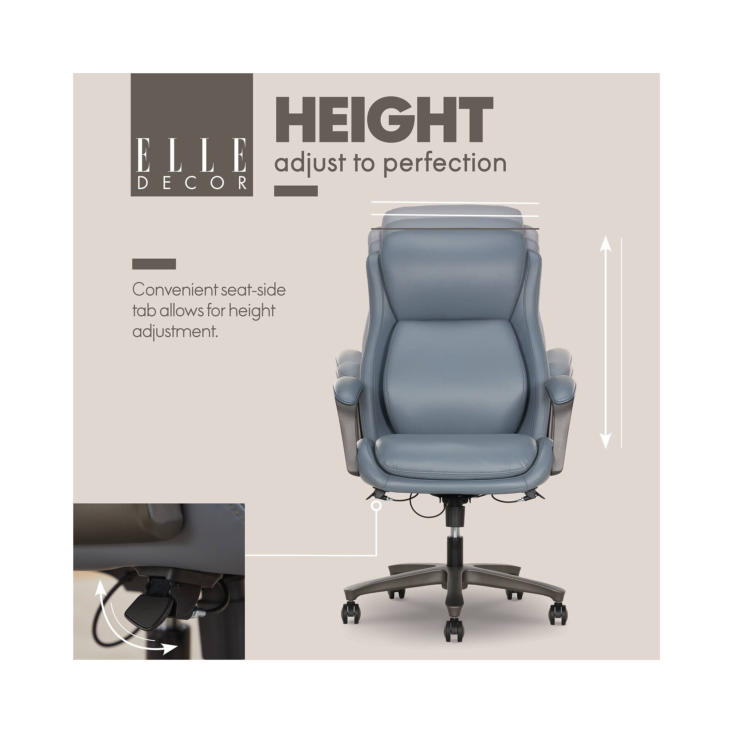 HEIGHT adjust to perfection  
Convenient seat-side tab allows for height adjustment.