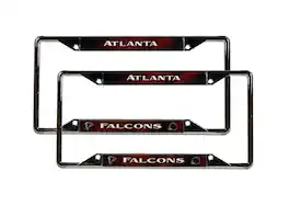 Rico Industries - Atlanta Football Falcons Chrome 4-Corner View License Plate Frame - Set of 2 Frames - Multi