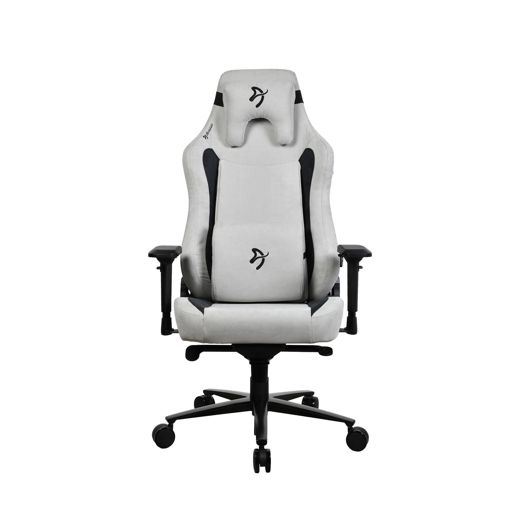 Back. Arozzi - Arozzi Vernazza XL Supersoft Ergonomic Gaming Chair – Light Grey – XL Breathable Upholstery with Memory Foam Support - Light Grey.