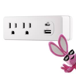 Energizer - 4 Device Fast Charging Wall Outlet Extender – 2 AC Outlets, 20W USB-C PD, 18W USB-A, Power Strip Adapter - White